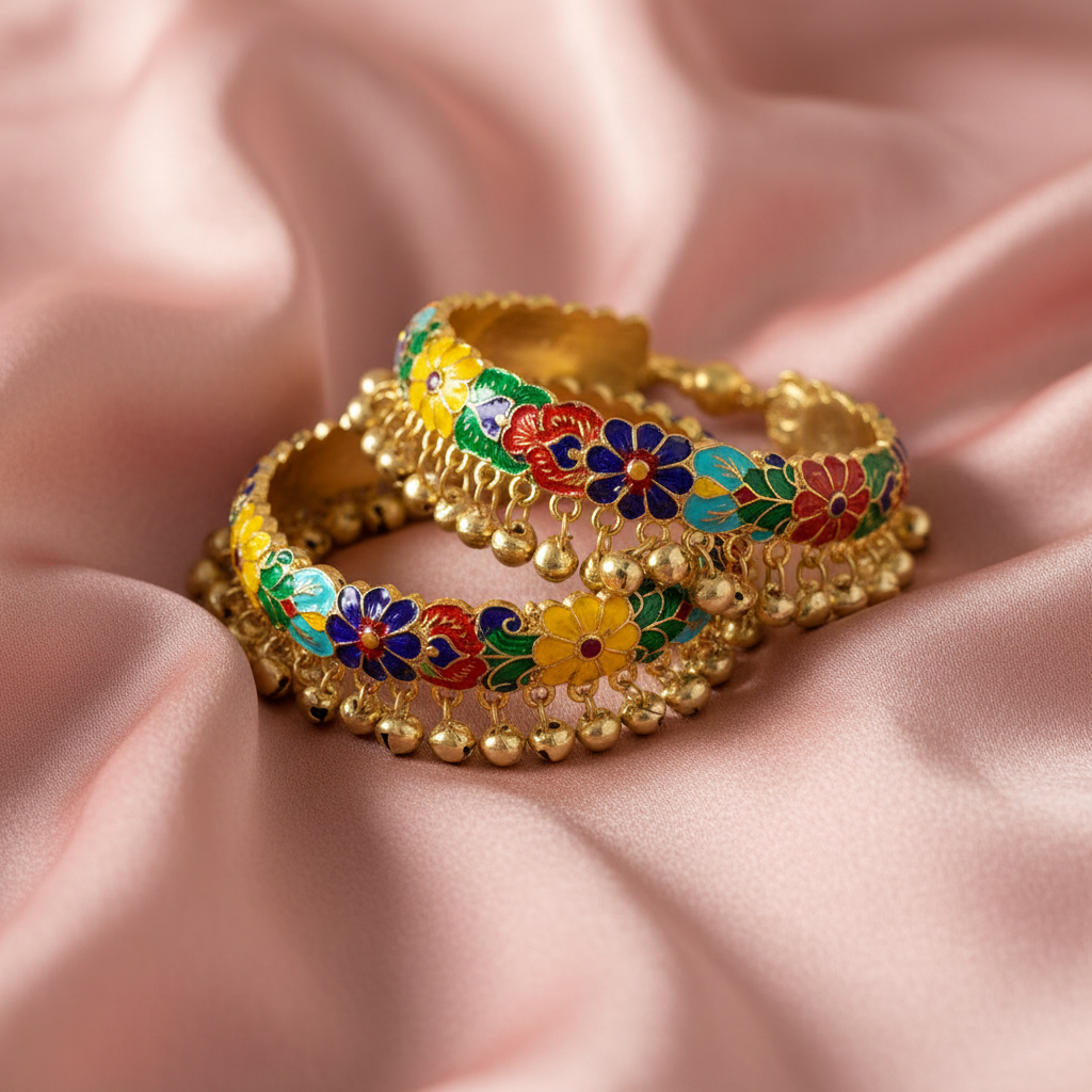 Meenakari Anklet Pair